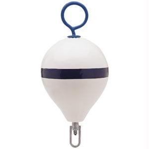Polyform Mooring Buoy wIron 135 Diameter White Blue Stripe