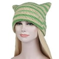 thumbnail image 7 of GZWYHT Beanies,Beanie Hats Winter Cat Ears Hat Warm Chunky Cable Knit Hats Soft Stretch Thick Cute Knitted Cap For Cold Weather Winter Hats,Hats for Women Green, 7 of 7