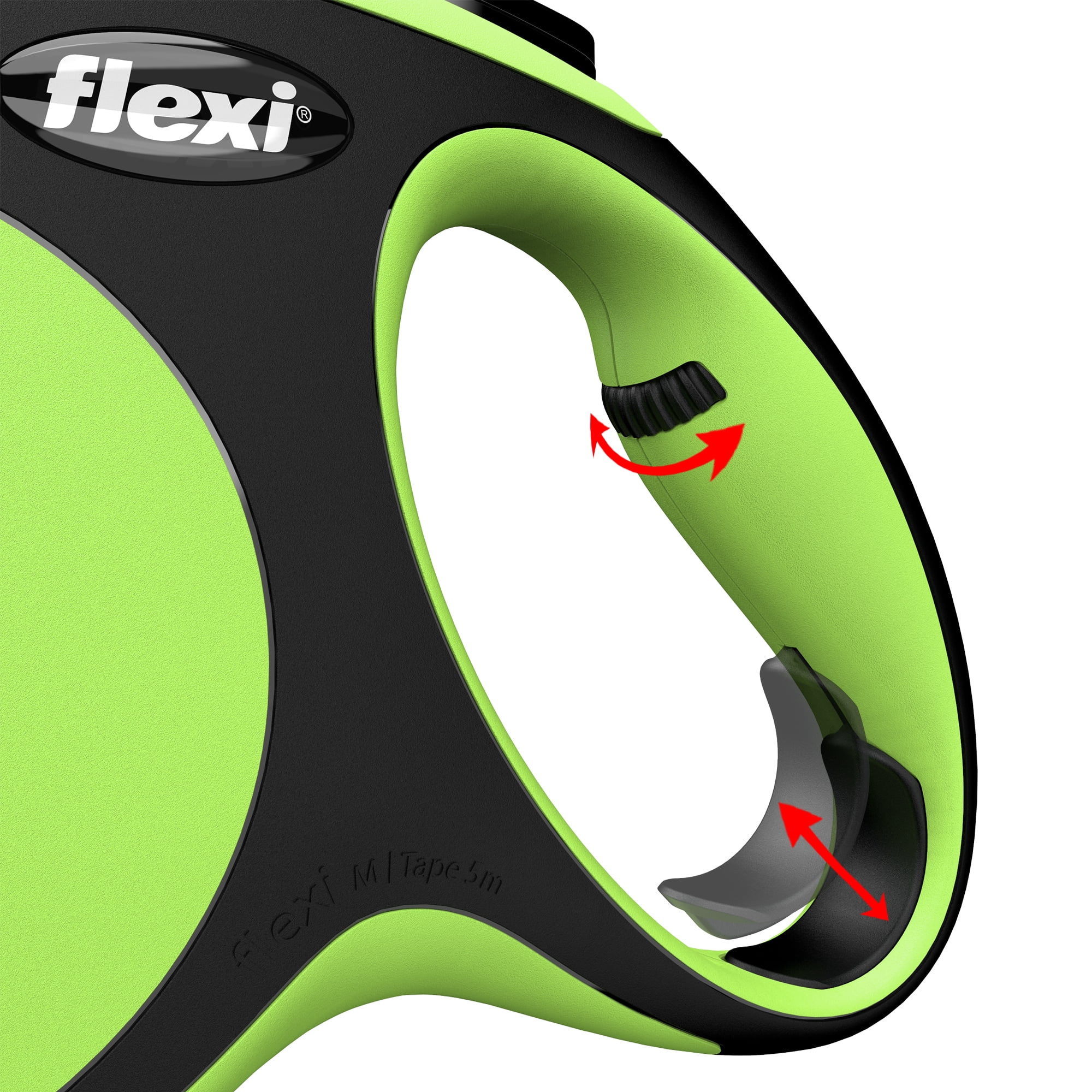 Flexi New Comfort Medium Tape Retractable Dog Leash, 16 ft, Green (For Dogs up to 55 lbs)