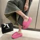 thumbnail image 3 of Zapatillas gruesas de EVA para mujer, chanclas suaves antideslizantes para verano, zapatillas de playa para mujer, sandalias de color sólido, chanclas de playa, 3 of 5