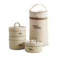thumbnail image 1 of AMERTEER Portable Insulated Lunch Container Set Stackable Stainless Steel Food Container with Thermal Bag Leakproof for School Work Picnic Travel Warm Food Storage Box, 1 of 9