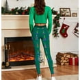 thumbnail image 5 of Gamivast Christmas Leggings for Women Soft Striped High Waisted Christmas Tree Pajama Pants Stretchy Tummy Control Ankle Length Workout Running Leggings Winter Fashion Outfits, 5 of 6