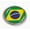 Semi-Flexible Aluminum Bezel, variant on Flag of Brazil | 3D Domed CAR Emblem Badge Sticker Flexible Round