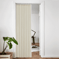 thumbnail image 3 of Coodeto Door Curtain for Bedroom, Accordion Style Door Curtains Pleated Folding Linen Door Curtain Light Filtering Linen Curtains for Bathroom Living Room, 50"x80", Natural, 1 Panel, 3 of 10