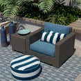 thumbnail image 4 of Outdoor/Indoor Lumbar Pillow Covers, Patio Fade Resistant Lumbar Pillow Cases ONLY, Tropical Lumbar Cushion Covers for Home and Garden Furniture Decor,12\u201d x 20\u201d, Pack of 2, Cabana Navy, 4 of 6