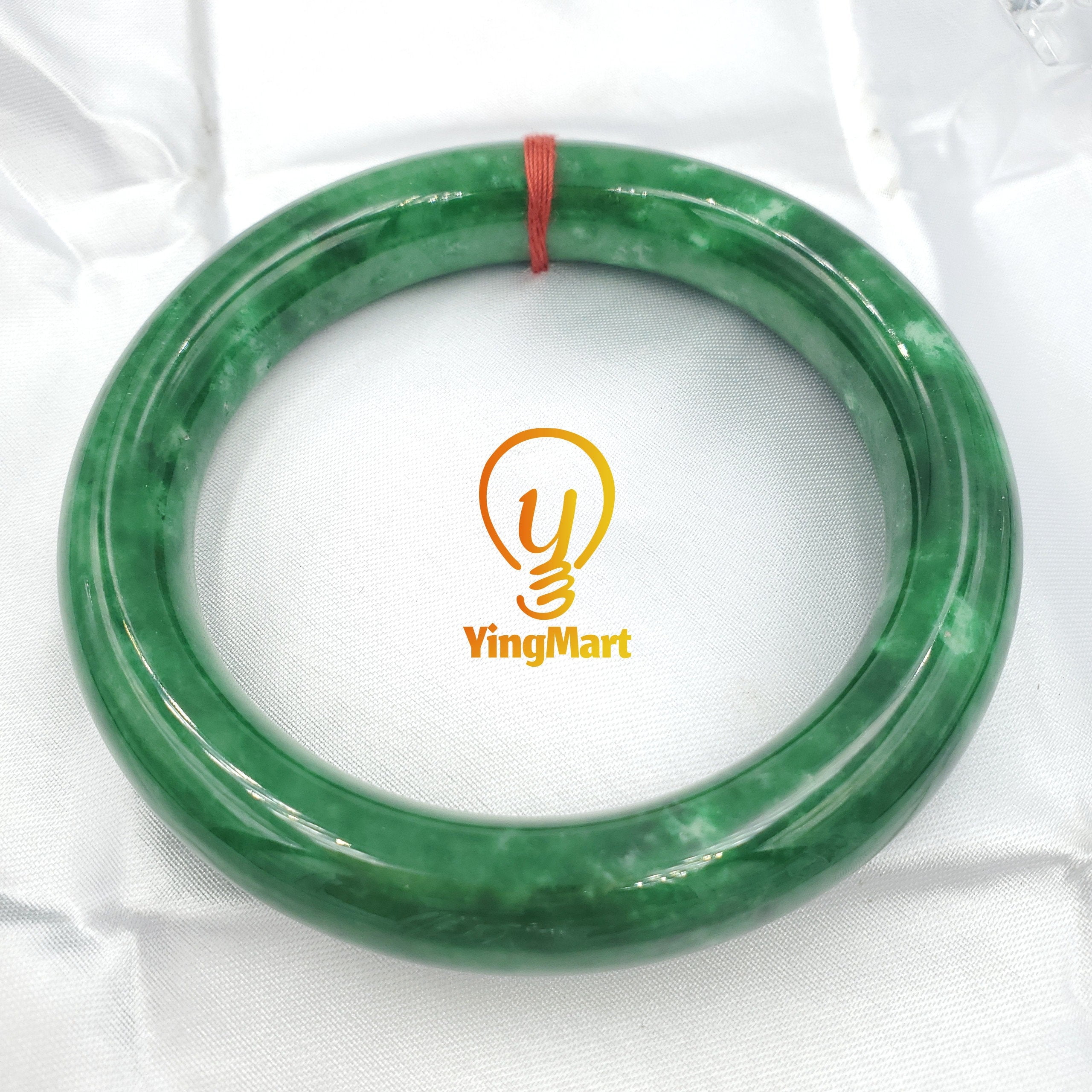 Green Jadeite Jade Bangle Bracelet 48–71mm | Vintage Gemstone Jewelry for Men – Mother days gift – Elegant Gift Bracelet for Sister, Grandma (64-65millimeters)