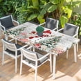 thumbnail image 2 of Grey Snowman Christmas Table Cloths for 3 Foot Rectangle Tables, Xmas Tree Coastal Snowflake Starfish Patio Waterproof Elastic Fitted Tablecloths, Washable Rectangular Table Cover for Camping, 2 of 8