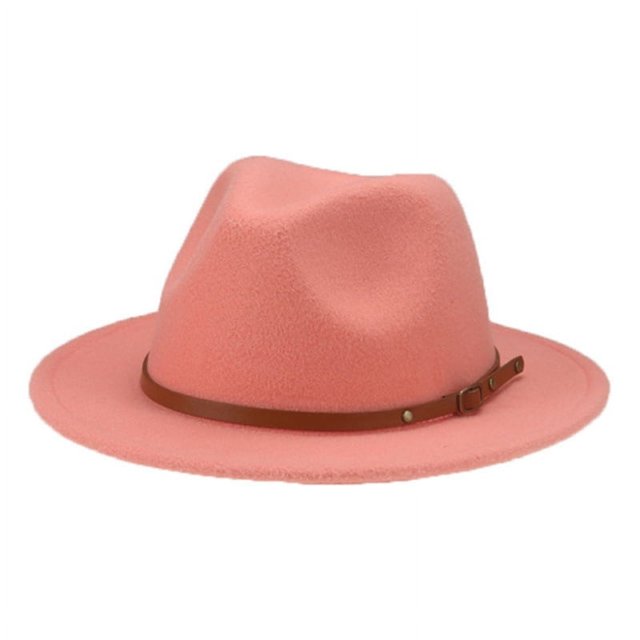 Sombrero de fieltro para niños de 54 cm, sombrero de copa de ala ancha similar a la lana para primavera y otoño, sombrero de ala plana de jazz S, accesorios para el cabello para niños, sombrero para