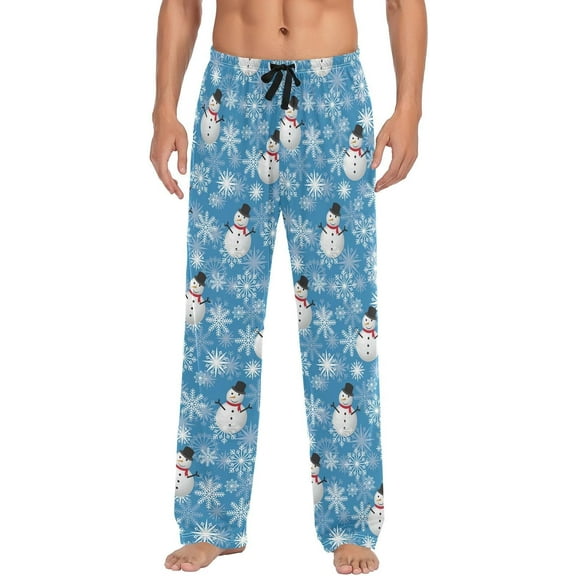 Top-kevin Men's Pajama Pants Christmas Winter Elastic Waistband Soft Lightweight Sleep Lounge Pajama Bottoms with Pockets,S-XXL