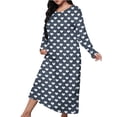 thumbnail image 3 of Wiyuqeen Women's Nightgowns Sleepshirts Plus Size Long Sleeve Crew Neck Soft Pajamas Nightdress Casual Love Print Sleepwear Dresses, 3 of 7