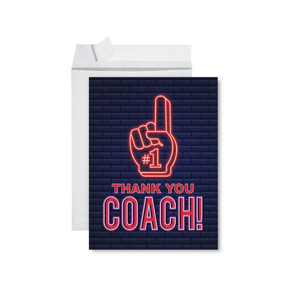 Koyal Wholesale Jumbo Teacher Appreciation Cards - Best Staff Creative Thank You Card with Envelope, #1 Coach
