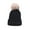Black, variant on Zwiiyzr Boys And Girls 2-6 Years Fashion Solid Color Cute Outdoor Warm Knit Pompom Hat Red