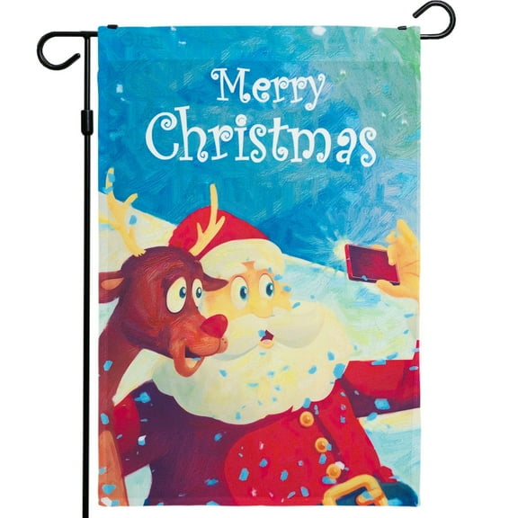 G128-12"x18" Christmas Garden Flag, Winter Garden Decor, Merry Christmas Outdoor Flag