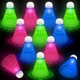 thumbnail image 1 of Paquete de 12 volantes de bádminton Hysagtek que brillan en la oscuridad, 8 cm, 1 of 8