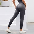 thumbnail image 4 of Women's Ribbed High Waisted Leggings Seamless Stretch Yoga Workout Pants, 4 of 5