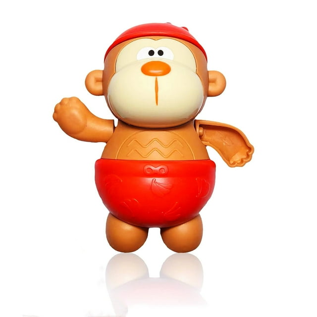 Baby bath water toy - Monkey Bath Toys for Toddlers and Kids 1-3 2-4 3-5, red Backstroke Monkey Wind Up, Novelty Wind Up Bath and Floating Pool Toys for Babies 0-6 6-12 Months