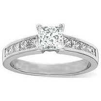 Moissanite Engagement Ring 1.75 Princess Cut Moissanite Diamond Ring On 10K White Gold