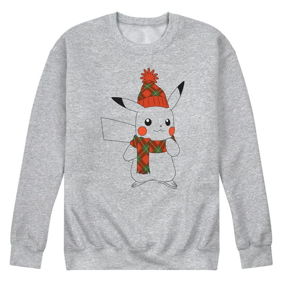 Pokémon - Pikachu Wearing Hat and Scarf - Men's Crew Fleece Sweatshirt