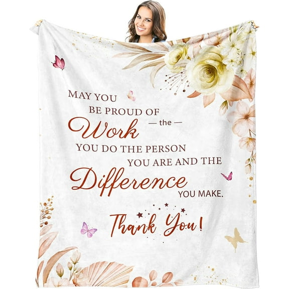 Employee Gifts for Women, Employee Appreciation Gifts, Thank You Gifts for Women Employees/Coworkers, Birthday Gifts for Employees from Boss, Team Gift Ideas for Employees Throw Blanket 60 x 50 Inch