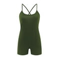 thumbnail image 6 of OSOLU Women Yoga Rompers Sleeveless Fitness Rompers V Back Tights Green M, 6 of 6
