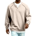 thumbnail image 6 of Mens Waffle Long Sleeve Shirt Loose Fit Notch Neck Long Sleeve Thermal Shirts Casual Comfort Oversized Tops, 6 of 6