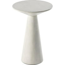YEXJ Farmhouse Pedestal Small End Table Round Martini Table Wood Plant Stand Rustic Drink Table for Small Space Living Room, Bedroom, White