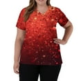 thumbnail image 5 of Valentine's Day Scrub Tops for Women V Neck Short Sleeve Tops Cute Heart Printed Plus Size Nursing Uniforms 2026 Valentine's Day New Medical Plus Size Scrub T Shirts, 5 of 5