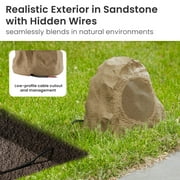 Theater Solutions 2R4S Outdoor Sandstone Rock 2 Speaker Set for Yard Patio Pool Spa