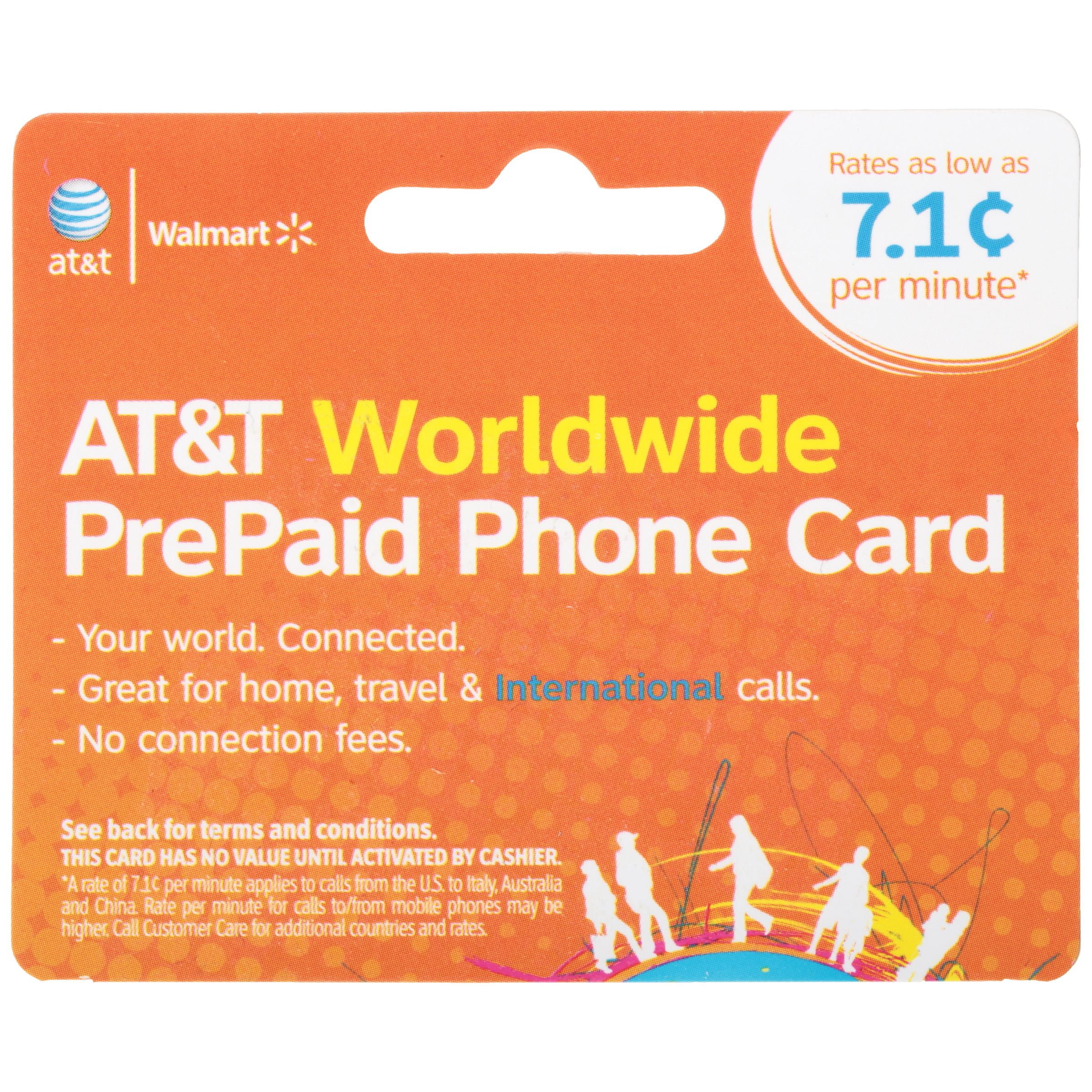 At T Worldwide Prepaid 30 Rechargeable Phone Card Walmart Com Walmart Com