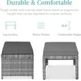 thumbnail image 3 of YANG2 Set of 2 Wicker Ottomans, Multipurpose Outdoor Furniture for Patio, Backyard, Additional Seating, Footrest, Side Table w/Removable Cushions, Steel Frame - Gray/Gray, 3 of 8