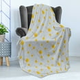 thumbnail image 4 of Bee Soft Flannel Fleece Throw Blanket, Hand-Drawn Outline of Insect with Splashed Yellow Paint on Plain Background, Cozy Plush for Indoor and Outdoor Use, 50" x 60", Multicolor, by Ambesonne, 4 of 5