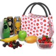 thumbnail image 3 of Fuzoiu Hand Drawn Strawberry Print Portable Insulation Lunch Bag,Large Lunch Box,Container Reusable Leakproof Tote for Work, Travel, and Outdoor Activities, 3 of 6