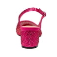 thumbnail image 3 of XYD Women Bling Rhinestone Mesh Slingback Pumps Chunky Low Heel Pointed Toe Slip On Mother of Bride Shoes Size 7 Pink, 3 of 4