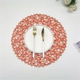 thumbnail image 5 of 3 Pcs Dining Table Placemats Set,14.96 Inch Round Kitchen Table Mats,Disposable Handwoven Paper Circle Placemats,Paper Woven Decorative Place Mat,for Dinning Decor Wedding Centerpiece,(Red,14.96 in), 5 of 5