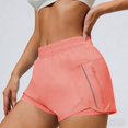 thumbnail image 4 of Running Shorts for Women,Quick Dry Athletic Sports Shorts Workout Gym Shorts with Zip Pocket Orange S, 4 of 7