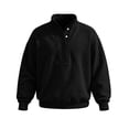 thumbnail image 3 of Gytharion Men's Mock Neck Sweatshirts Snap Button Ribbed Hem Solid Color Classic Pullovers Fall Warm Cozy Pullover Tops, 3 of 8