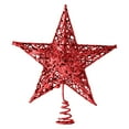 thumbnail image 2 of Iron Glitter Christmas Tree Topper - 12x10 Inch Pentagram Star for Holiday Tree Decor Red, 2 of 6