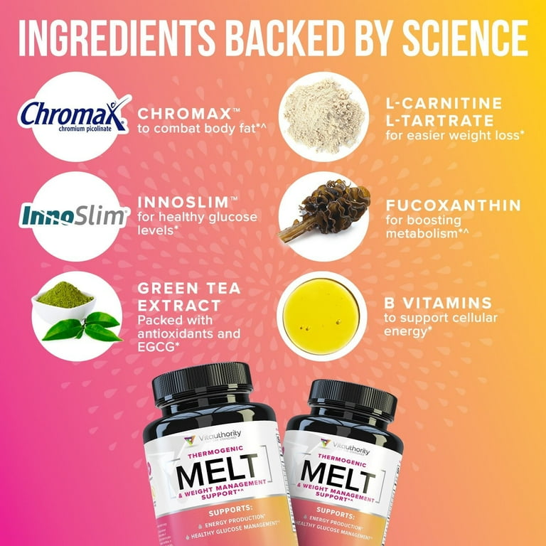 Melt Women's Supplement Burner: Diet Pills for Weight Loss, Metabolism,  Appetite | 60 Veg Capsules