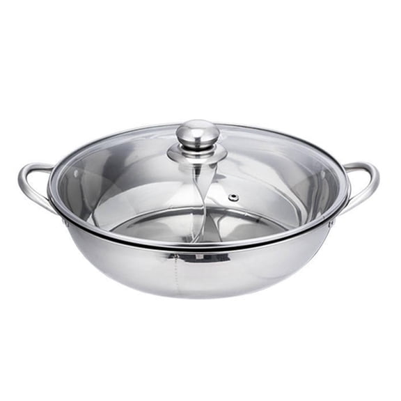 Axioma Hot Pot Cooking Pot Two Flavor Soup Pot Clear Lids Kitchenware Cookware Mandarin 28cm