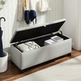 thumbnail image 2 of Modern Velvet Upholstered Storage Ottoman, Button Tufted Bench Seat for Living Room Entryway Bedroom, 2 of 10