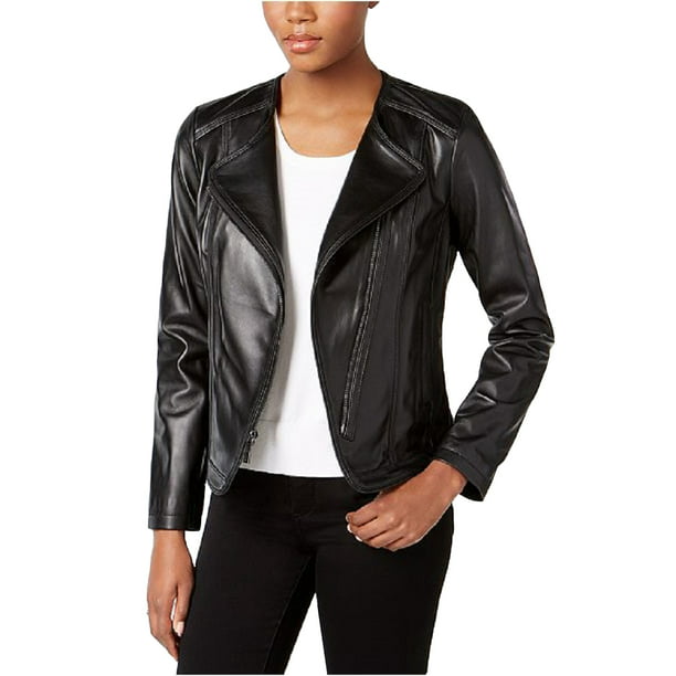 MICHAEL Michael Kors Women's Black Leather Jacket (XS)