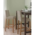 thumbnail image 2 of Japanese Bar Stool Covers Set of 4, Grey Simple Traditional Flowers Leaves Pattern Stretch Washable Bar Chair Covers with Backs, Removable Pub Counter Height Chair Cover for Kitchen Dining Room Cafe, 2 of 7