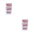 thumbnail image 1 of maskred 1 Set French Tip Press on Nails Gradient Extension Fingernails Tips Removable Fashion Wraps Full Cover DIY Manicure Kit Type 17 2g glue,24Pcs jelly 2Set, 1 of 6