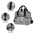 thumbnail image 5 of Insulated Crossbody Lunch Bag 10L Lunch Tote with Adjustable Shoulder Strap for Work Office Picnic Silver Metal Flower Pattern, 5 of 6