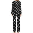 thumbnail image 2 of White Paw Print Pattern Pajamas Woman Long Sleeves Cute Pajama Sets Two Piece Sleepwear, 2 of 6