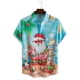 thumbnail image 3 of Camisas hawaianas de manga corta para hombre, estilo playero Aloha, con estampado navideño de Papá Noel, informal, con botones, para verano, 3 of 7