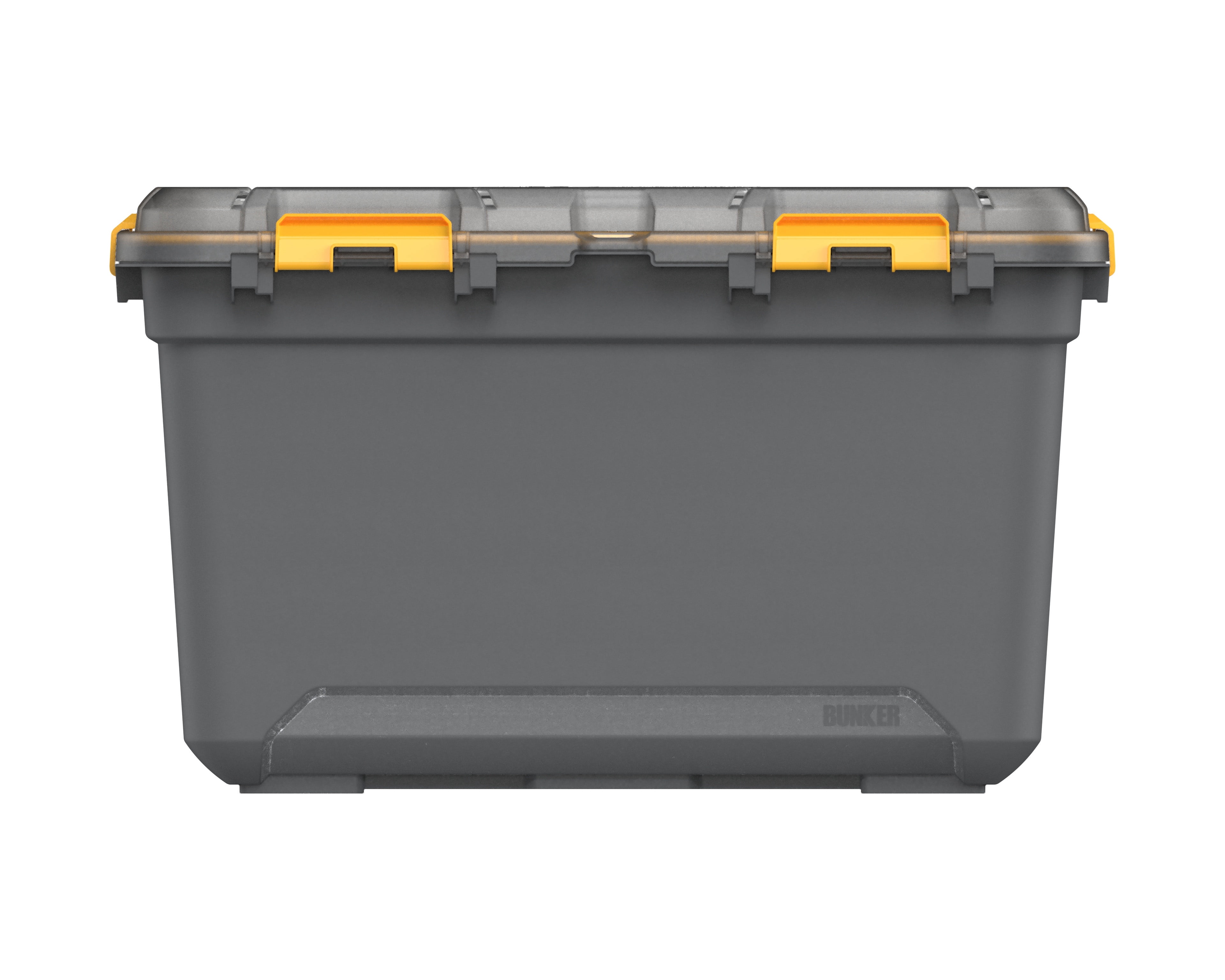 Ezy Storage 19.8 Gallon Large Gasket Tote, IP68 WaterProof Plastic Storage Bin with Lid, Gasket Seal and Durable Latches, Gray