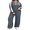 Blue, variant on Cuteduck Women's Plus Size Fall Casual Half Zipper Collar 2-Piece Outfit Set Long Sleeve Wide Leg Pants Pajamas Set Pullover Breathable Lightweight Loungewear 1X-4X