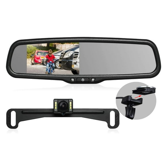 Rear View Mirror Camera with 4.3&amp;acirc;&amp;#128;&amp;#157; Monitor: Super Night Vision OEM Rearview Mirror Backup Camera with IP 68 Waterproof Back Up Camera for Car, Rearview Mirror