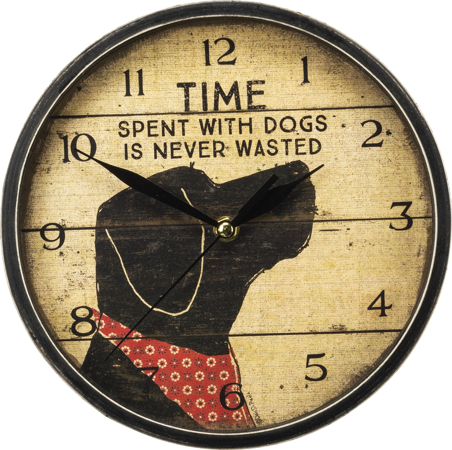 Time Spent with Dog is Never Wasted Wall Clock